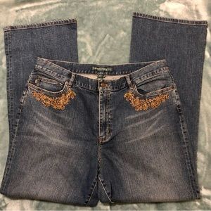 Lauren Jeans Co Jeans, Ralph Lauren, Size 16, EUC, Flare, Detailing and Stretch!
